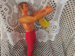 bionic man red pants side